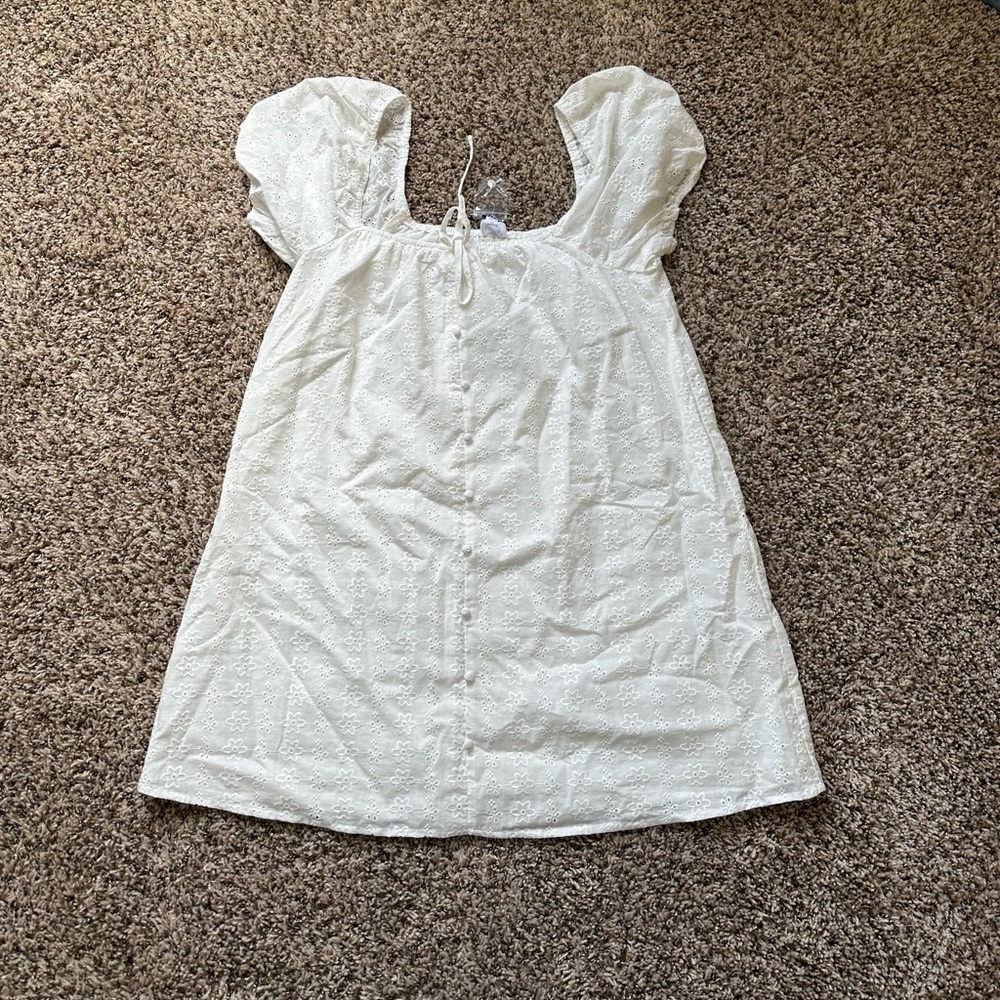 NWT adorable whit eyelet babydoll dress